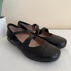 New ABEO Tiara Bio System Black Leather Mary Jane Comfy Loafers